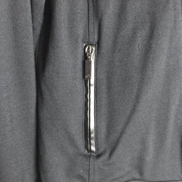 Jockey Full Zip Jacket Womens XS Asymmetric Ponte Stretchy Knit Black Pockets - Picture 5 of 14